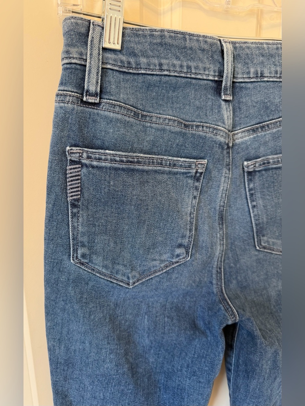 PAIGE Sarah Straight Leg Stretch Denim Jeans, Classic Blue, Size 26 - Picture 7 of 13
